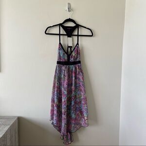 Material Girl-Abstract T-Back High Low Dress